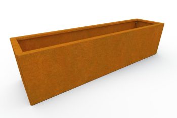 Modernes Metall-Pflanzkübel für Blumen - Corten Stahl - Maße 30x120x30 cm
