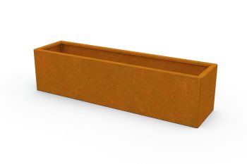 Modernes Metall-Pflanzkübel für Blumen - Stahl Corten - Maße 30x120x30 cm