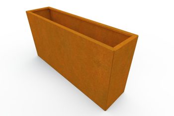 Modernes Metall-Pflanzkübel für Blumen - Corten Stahl - Maße 30x120x60 cm
