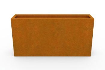Moderner Metall-Pflanzkübel für Blumen - Stahl Corten - Maße 30x120x60 cm