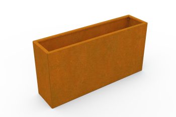 Modernes Metall-Pflanzkübel für Blumen - Stahl Corten - Maße 30x120x60 cm