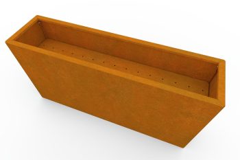 Modernes Metall-Pflanzkübel für Blumen - Stahl Corten - Maße 30x120x60 cm