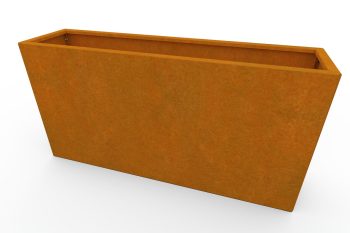 Moderner Metall-Pflanzkübel für Blumen - Stahl Corten - Maße 30x120x60 cm