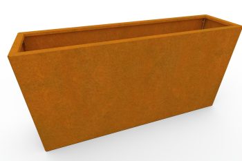 Modernes Metall-Pflanzkübel für Blumen - Stahl Corten - Maße 30x120x60 cm