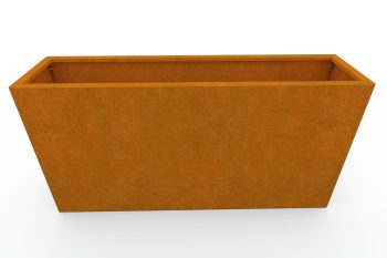 Moderner Metall-Pflanzkübel für Blumen - Stahl Corten - Maße 30x120x60 cm