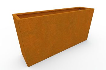 Moderner Metall-Pflanzkübel für Blumen - Stahl Corten - Maße 30x120x60 cm