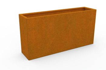 Modernes Metall-Pflanzkübel für Blumen - Stahl Corten - Maße 30x120x60 cm