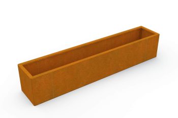 Modernes Metall-Pflanzkübel für Blumen - Stahl Corten - Maße 30x160x30 cm