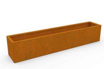 Modernes Metall-Pflanzkübel für Blumen - Stahl Corten - Maße 30x160x30 cm