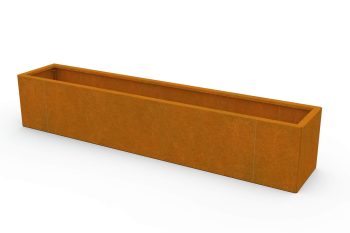 Modernes Metall-Pflanzkübel für Blumen - Corten Stahl - Maße 30x160x30 cm
