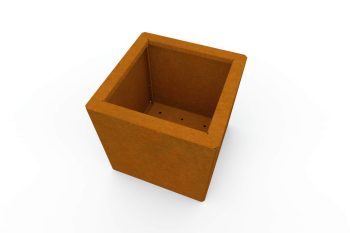 modernes metall-pflanzkübel für blumen - stahl corten - maße 30x30x30 cm