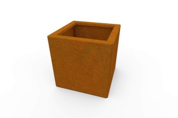 Moderner Metall-Pflanzkübel für Blumen - Stahl Corten - Maße 30x30x30 cm