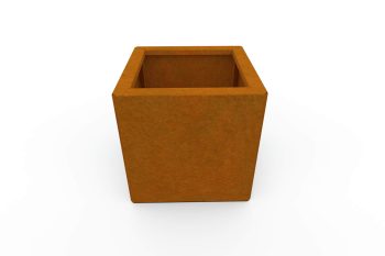 Moderner Metall-Pflanzkübel für Blumen - Stahl Corten - Maße 30x30x30 cm