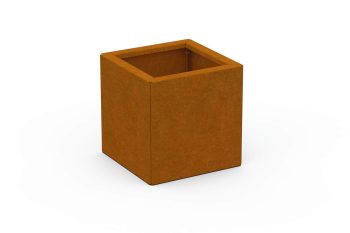 Moderner Metall-Pflanzkübel für Blumen - Stahl Corten - Maße 30x30x30 cm