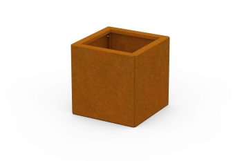 Moderner Metall-Pflanzkübel für Blumen - Stahl Corten - Maße 30x30x30 cm