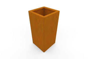 Moderner Metall-Pflanzkübel für Blumen - Stahl Corten - Maße 30x30x60 cm