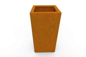 Moderner Metall-Pflanzkübel für Blumen - Stahl Corten - Maße 30x30x60 cm