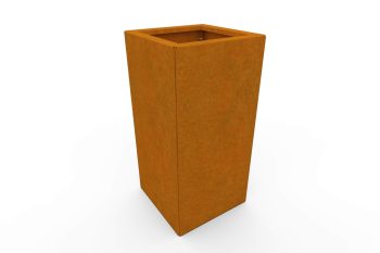 Moderner Metall-Pflanzkübel für Blumen - Stahl Corten - Maße 30x30x60 cm