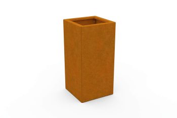 Moderner Metall-Pflanzkübel für Blumen - Stahl Corten - Maße 30x30x60 cm