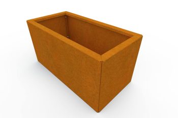 Moderner Metall-Pflanzkübel für Blumen - Stahl Corten - Maße 30x60x30 cm