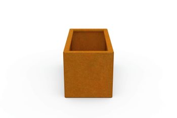 Moderner Metall-Pflanzkübel für Blumen - Stahl Corten - Maße 30x60x30 cm