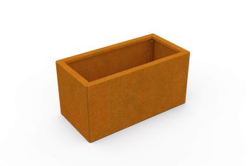 Moderner Metall-Pflanzkübel für Blumen - Stahl Corten - Maße 30x60x30 cm