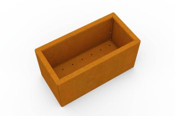 modernes metall pflanzkübel für blumen - stahl corten - maße 30x60x30 cm