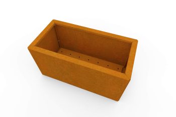 Moderner Metall-Pflanzkübel für Blumen - Stahl Corten - Maße 30x60x30 cm