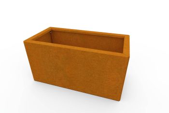 Moderner Metall-Pflanzkübel für Blumen - Stahl Corten - Maße 30x60x30 cm