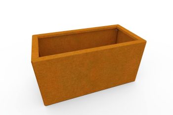Modernes Metall-Pflanzkübel für Blumen - Stahl Corten - Maße 30x60x30 cm