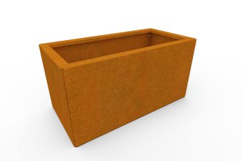 Modernes Metall-Pflanzkübel für Blumen - Stahl Corten - Maße 30x60x30 cm