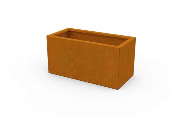 Moderner Metall-Pflanzkübel für Blumen - Stahl Corten - Maße 30x60x30 cm