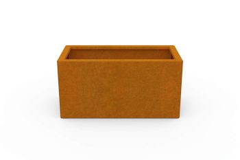 Moderner Metall-Pflanzkübel für Blumen - Stahl Corten - Maße 30x60x30 cm