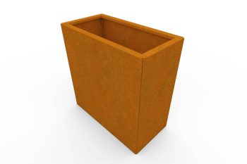 Modernes Metall-Pflanzkübel für Blumen - Corten Stahl - Maße 30x60x60 cm
