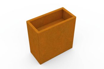 Moderner Metall-Pflanzkübel für Blumen - Stahl Corten - Maße 30x60x60 cm