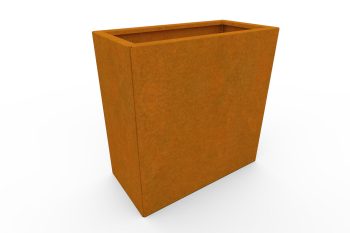Modernes Metall-Pflanzkübel für Blumen - Corten Stahl - Maße 30x60x60 cm