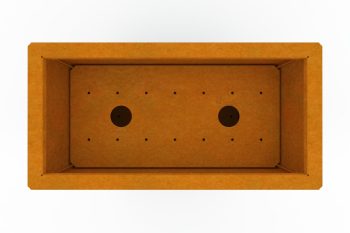 modernes metall-pflanzkübel für blumen - Corten Stahl - Maße 30x60x60 cm