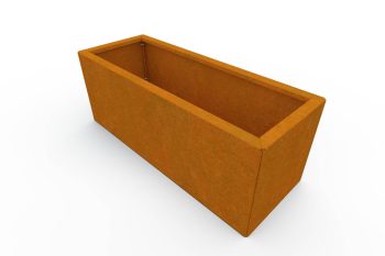 Moderner Metall-Pflanzkübel für Blumen - Stahl Corten - Maße 30x80x30 cm