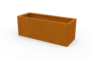 Moderner Metall-Pflanzkübel für Blumen - Stahl Corten - Maße 30x80x30 cm