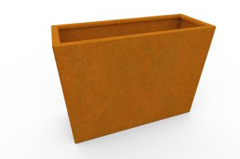 Modernes Metall-Pflanzkübel für Blumen - Stahl Corten - Maße 30x80x60 cm