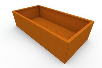 Moderner Metall-Pflanzkübel für Blumen - Stahl Corten - Maße 60x120x30 cm