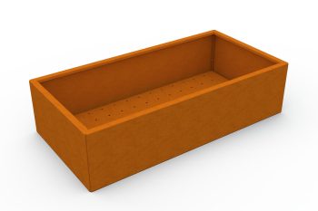 moderner metall pflanzkübel für blumen - stahl corten - maße 60x120x30 cm