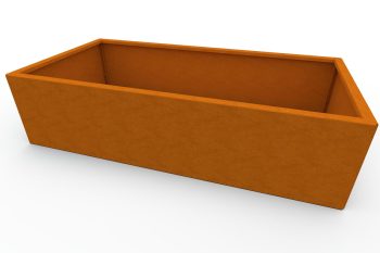 Modernes Metall-Pflanzkübel für Blumen - Stahl Corten - Maße 60x120x30 cm