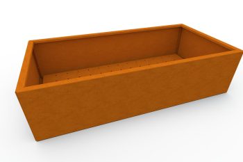 Modernes Metall-Pflanzkübel für Blumen - Stahl Corten - Maße 60x120x30 cm