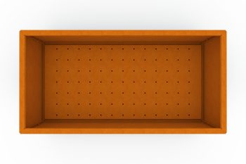 modernes metall pflanzkübel für blumen - stahl corten - maße 60x120x30 cm