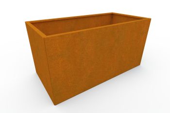 modernes metall pflanzkübel für blumen - stahl corten - maße 60x120x60 cm