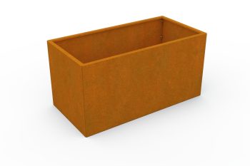 Modernes Metall-Pflanzkübel für Blumen - Stahl Corten - Maße 60x120x60 cm