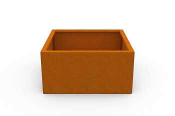 Modernes Metall-Pflanzkübel für Blumen - Stahl Corten - Maße 60x60x30 cm