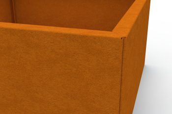 Nahaufnahme der Ecke des Pflanzkübels Flamula mit Darstellung der einfachen Montage mit seitlichen Schrauben.