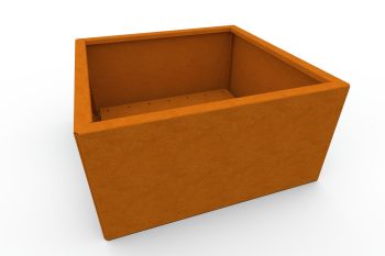 modernes metall pflanzkübel für blumen - stahl Corten - Maße 60x60x30 cm